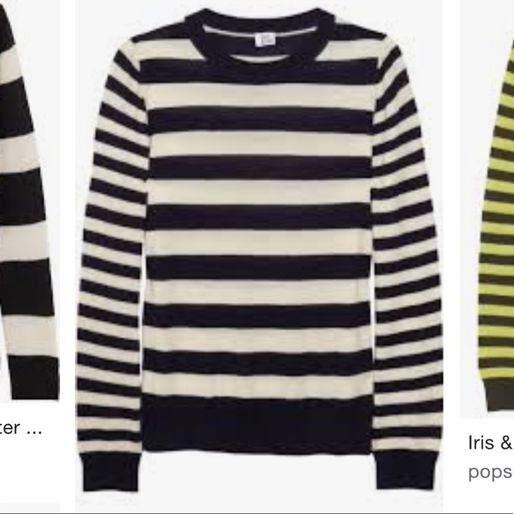 Iris & Ink Striped Cashmere Sweater XS